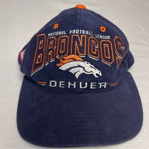 VTG 90s‎ Denver Broncos Snapback Lee Sport Hat NFL Logo Blue Orange Adjustable